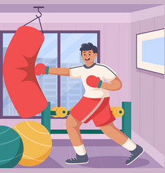 Boxing Exercise Flat Design