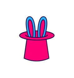 Filled Outline Magician Hat And Rabbit Ears Icon