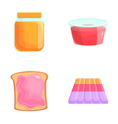 Jelly Icons Set Cartoon Colorful Gummy