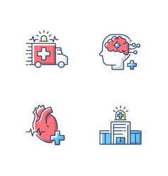 Urgent Health Care Rgb Color Icons Set