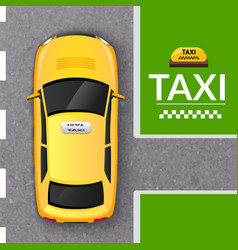 Yellow Taxi Cab Top View Banner Yellow Taxi Cab