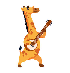 Animal Playing Instrument Giraffe With Guitar