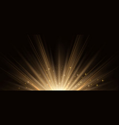 Elegant Golden Light Ray On Black Background With