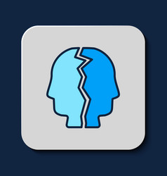 Filled Outline Bipolar Disorder Icon Isolated