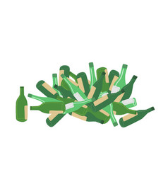 Pile Of Empty Glass Bottles From Alcohol Wine