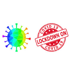 Round Grunge Covid19 Lockdown On Stamp