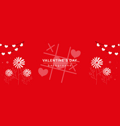 Valentine Day Horizontal Web Banner Heart Holiday