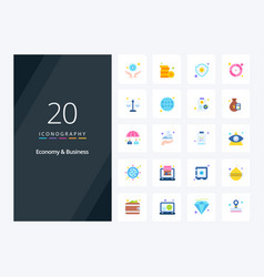 20 Economy And Business Flat Color Icon For