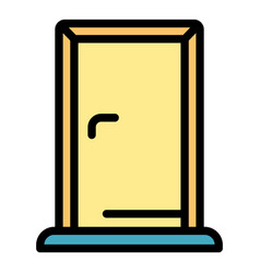 Bedroom Door Icon Color Outline