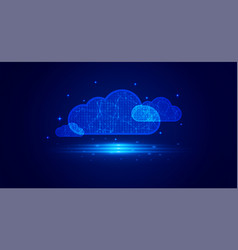 Digital Technology Cloud Computing Blue Background