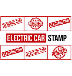 Electric Car Rubber Stamp Set