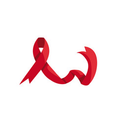 Flat Red World Aids Day Ribbon