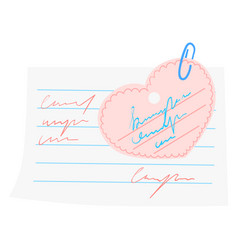 Love Note Cartoon Icon Heart Shaped Paper Scrap