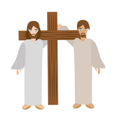 Simon Help Jesus Carry Cross- Via Crucis