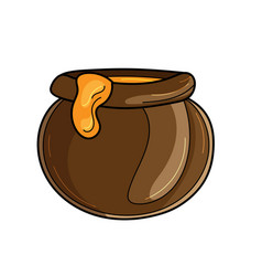 Pot Of Honey Icon In Cartoon Style