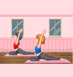 Women Doing Yoga At Home