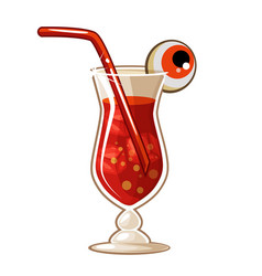 Halloween Blood Cocktail With Eye Isolated On