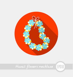 Hawaii Flowers Necklace Wreath Icon Vacation