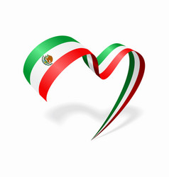 Mexican Flag Heart Shaped Ribbon