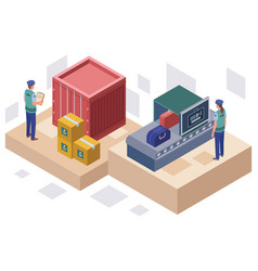 Colourful Isometric Of Customs