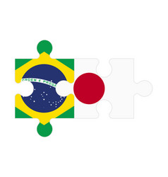 Puzzle Of Flags Of Brazil And Japan