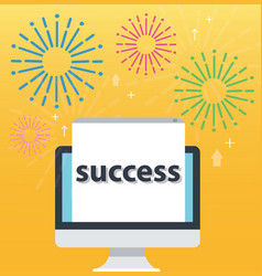 Success Pop Up On Screen Computer