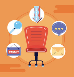 Vacant Chair And Hiring Icons