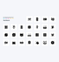 25 Hardware Solid Glyph Icon Pack