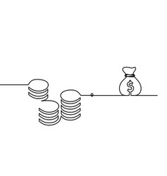 Abstract Coins With Dollar As Continuous Lines