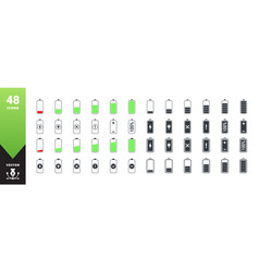 Battery Charging Icons Set Phone