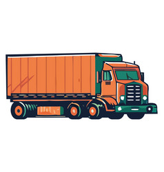 Semi Truck Carrying Cargo Container