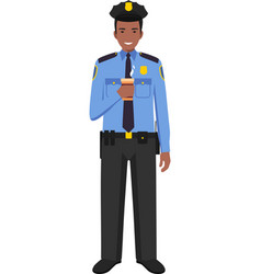 Standing African American Policeman Officer