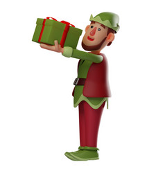 A Charitable Elf 3d Cartoon Giving