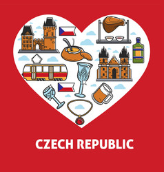 Czech Republic Country Landmarks And Food Poster