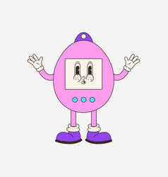 Tamagotchi Character In Trendy Retro 70s Style