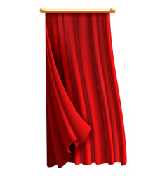 Waving Drapes Realistic Hanging Red Textile