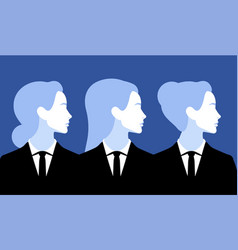 Business Women Profile Portraits In A Row