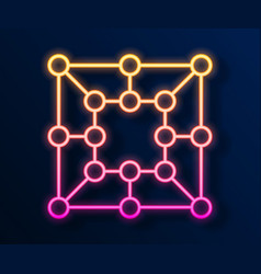 Glowing Neon Line Board Game Icon Isolated