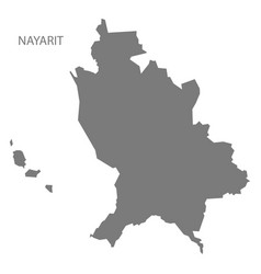 Nayarit Mexico Map Grey