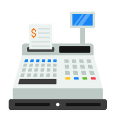 Cashier Machine Flat Icon Design