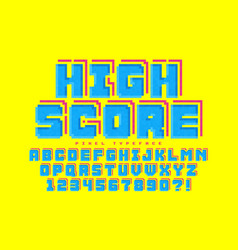 Pixel Font Design Stylized Like In 8-bit