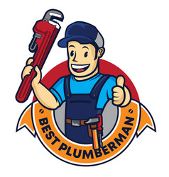 Plumbing Man Logo In Retro Style