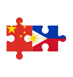 Puzzle Of Flags Of China And Philippines