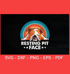 Resting Pit Face Pitbull Retro Vintage Dog Svg