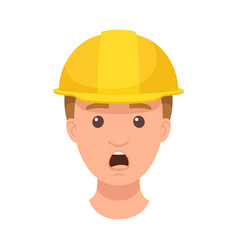 Shocked Man Builder Character Head In Yellow Hard