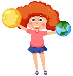 A Girl Holding Planet Globe