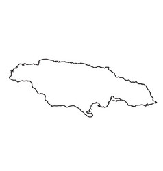 Jamaica Island Isolated Black Outline Silhouette