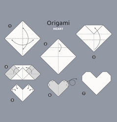 Origami Tutorial Scheme For Kids Heart