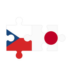 Puzzle Of Flags Of Czech And Japan