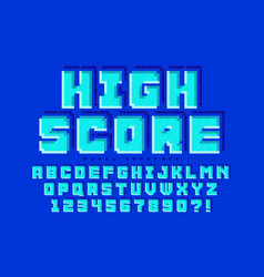 Pixel Font Design Stylized Like In 8-bit